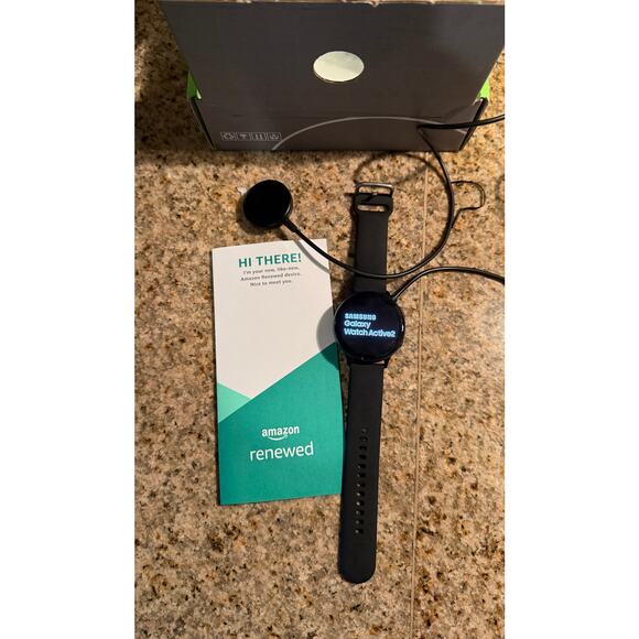 RENEWED Samsung Galaxy Active 2 Smartwatch 44mm With Extra Charging Cable Black - Picture 10 of 12